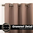 thumbnail image 3 of Extra Long 11 FT Blackout Curtain, Antique Bronze Grommet Tall Curtain for High Ceiling or Long Window, 2 Story Curtain for Living Room (1 Panel, 52" W x 132" L, MOCHA), 3 of 5