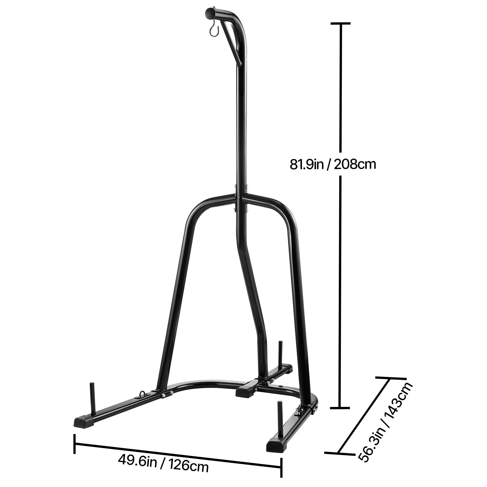 KFFKFF Boxing Bag Stand, Robust Steel Exercise Gear, Punching Bag Support, Can Hold Maximum 140 lbs, Independent Sandbag Frame with Weighted Foundation, Workout Apparatus for Domestic Gym Fitness