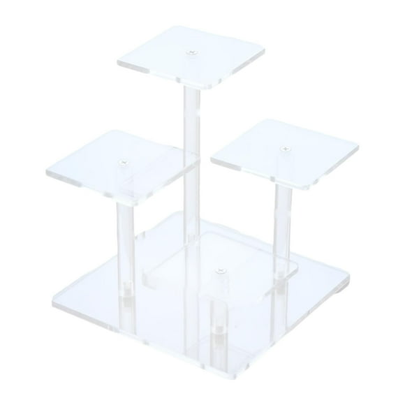 GROWTH TANK Clear Perfume Stand with 4 Tiers Figures Display Riser Versatile 5.9x5.9x5.9inch Widened Base for Cosmetics Jewelry Organizer