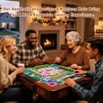 thumbnail image 6 of Mahjong Mat 31.5" x 31.5" Snow Leopard Ornate Pink Tent Tropical Leaves Non-Slip Noise Reduction American Mahjong Tiles Table Cover for Dominoes Poker Card Board Games Gift, 6 of 8