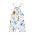 thumbnail image 4 of Odeerbi 5-14 Years Kids Girls Summer Jumpsuit Cute Floral Print Camisole Romper Casual Breathable Comfortable Overalls Bib Overall Shorts with Pockets, 4 of 5