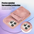 thumbnail image 3 of ELEHOLD for iPhone 11,Luxury Zipper Wallet Case with Card Slots Zipper Pocket Kickstand Function Wriststrap Crossbody Shoulder Strap Shockproof Purse Case,pink, 3 of 7