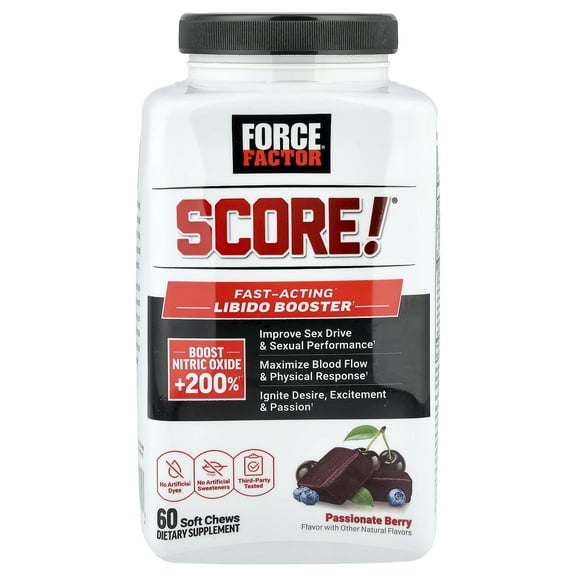 Force Factor Score!®, Fast-Acting Libido Booster, Passionate Berry, 60 Soft Chews