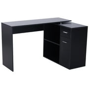 360° Rotating Home Office Corner Desk Storage Shelf Cabinet Black