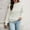 White, variant on Women's Casual Long Sleeve Sweaters Loose Crewneck Cable Knit Pullover Solid Color Basic Jumper Tops