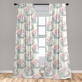 thumbnail image 4 of Ambesonne Unicorns Curtains, Hearts Leaves Colorful, Pair of 28"x95", Off White and Multicolor, 4 of 4