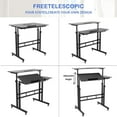 thumbnail image 6 of Soges Height Adjustable Computer Desk Sit Stand Workstation Mobile Standing Desk with Wheels, Standing Side Table with Castors, Black, 6 of 7