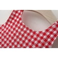 thumbnail image 3 of Glisme Girls Dresses Baby Kids Sleeveless Bow Plaid Print Dress+Hat Set Outfit Red Sundress Size 2-3 Years, 3 of 8