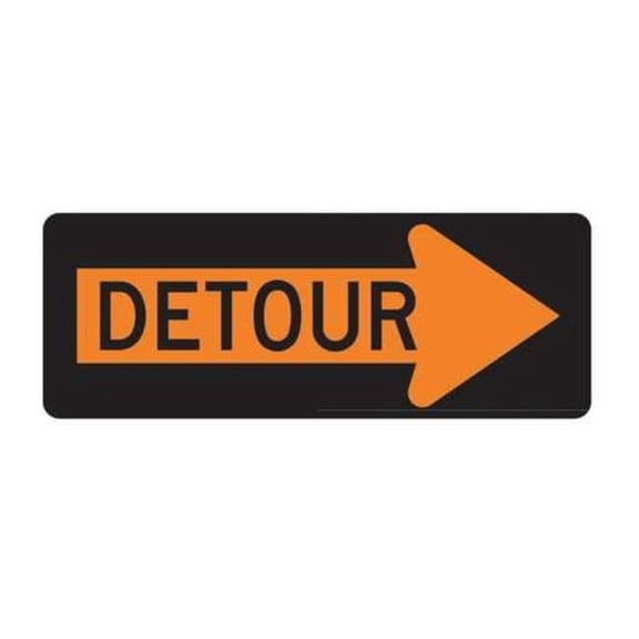 Lyle Detour Right Traffic Sign,18" x 48" M4-10R-48HA