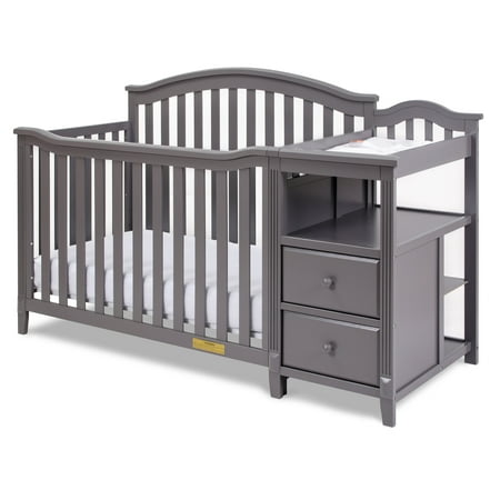AFG Baby Furniture Kali 4-in-1 Convertible Crib and Changer, Gray
