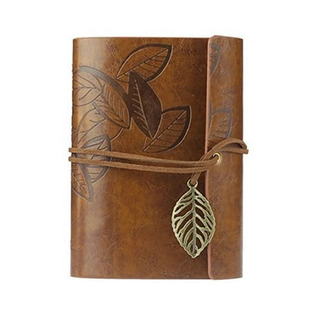 - Vintage Dark Green Pu Leather Cover Loose Leaf Blank Notebook Journal Diary Brown Best Gifts