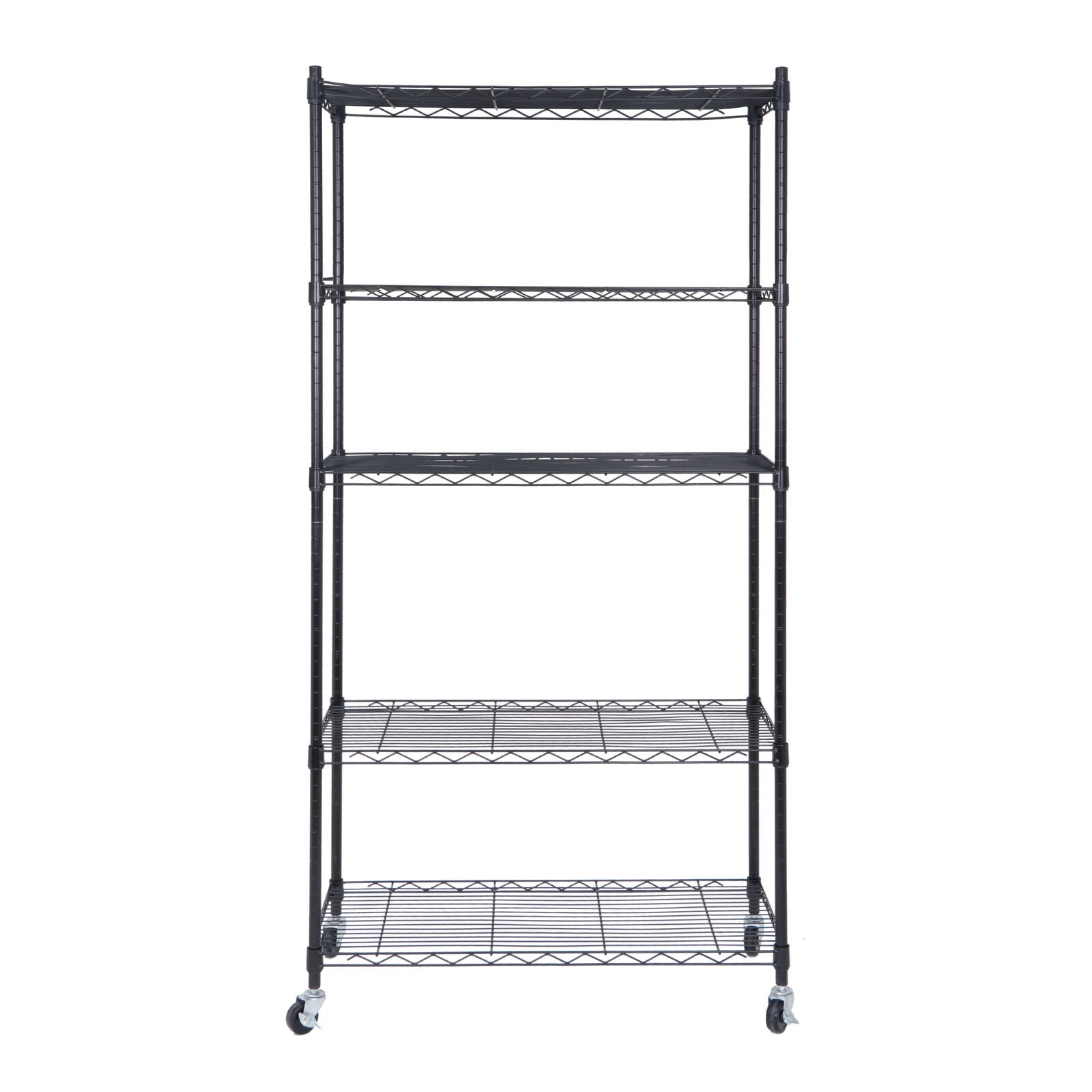 ZenStyle Heavy Duty with Lockable Wheels 14"W x 30.1"D x 63"H 5-Shelf Freestanding Shelves, Black