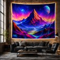 thumbnail image 6 of Mountain Lake Fantastical with Vivid Cosmic Towering Rugged, Mystical Fantasy for Space Lovers, Galaxy Room Decor, Graduation Gift, Tapestry Wall Hanging for Bedroom and Dorm, 6 of 7