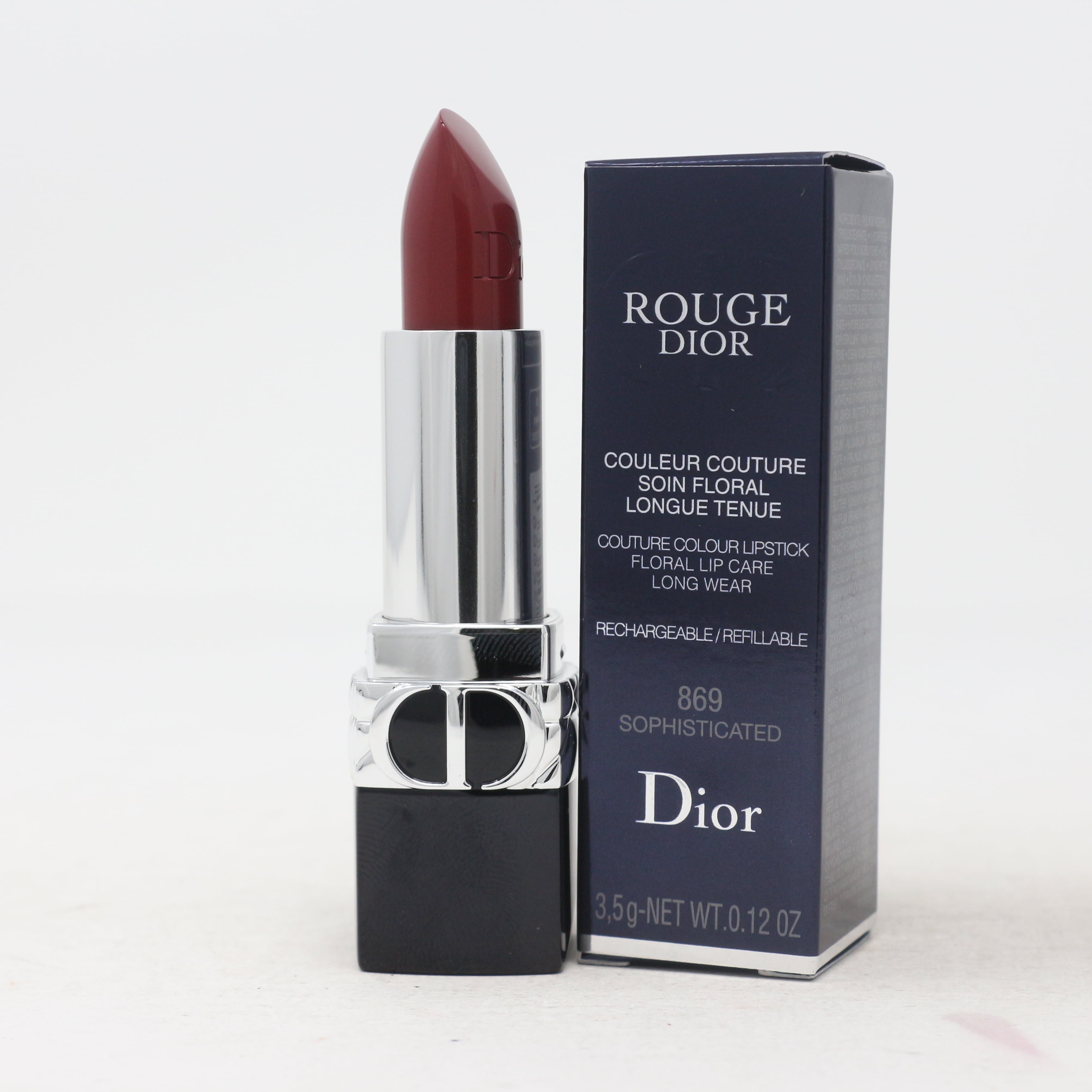 Dior Rouge Dior Lipstick 012oz 869 Sophisticated Satin New With Box 