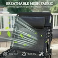 thumbnail image 5 of Chaise Lounge Chair Outdoor, 5-Position Adjustable Sun Tanning Chair with Carrying Handle and Side Pocket, Folding Bed Cot with Removable Pillow for Garden, Beach, Patio, Pool, Camp, Black, 5 of 18