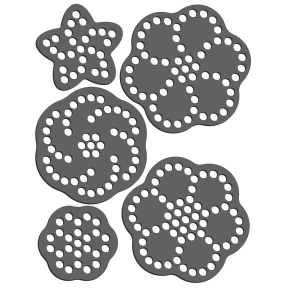 Rhinestone Genie Flowers 1.25" to 2.5" Magnetic Rhinestone Template, Black
