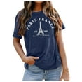 thumbnail image 2 of Paris France Graphic Tees for Women 2026 Summer Casual Short Sleeve Crewneck Travel T Shirts, 2 of 5
