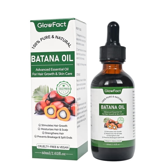 Batana Oil for Hair Growth - Enhances Hair & Skin Radiance, Hair Growth, Anti Hair Loss, Repairs Damaged Hair, Moisturize Hair & Scalp 2 fl oz - 100% Pure & Natural Batana Oil By GlowFact