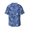 thumbnail image 5 of KLL Blue Mandala Harmony Print Men's Shirt Short Sleeve Button Down Summer Cuba Beach Shirts- 4X-Large, 5 of 5