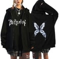 thumbnail image 3 of Sudadera con capucha y cremallera para mujer, jersey con estampado de mariposas, Top de manga larga con estampado de otoño a la moda, 3 of 4