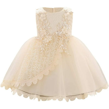 

Zukuco Toddler Baby Girl Lace Dress First Baptism Elegant Embroidery Wedding Party Flower Bridesmaid Dresses Up