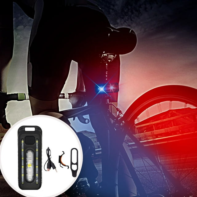 USB Rechargeable Bicycle Taillight, Red-Blue Flash Safety Light with IPX5 Waterproof, Multi-Mode Cycling Light for Night Riding, Compact Bike Accessories for Backpack/Camping/Hiking