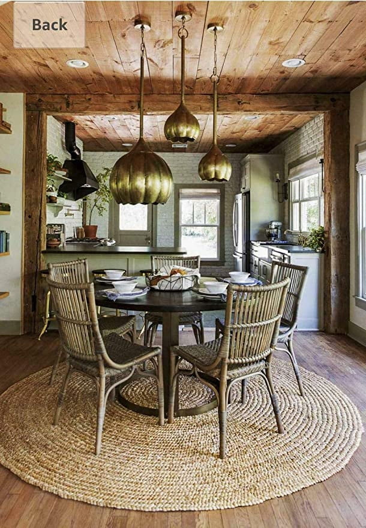 Ripaz Vogue Natural Jute Rug Beige Round Braided Jute Area Rug