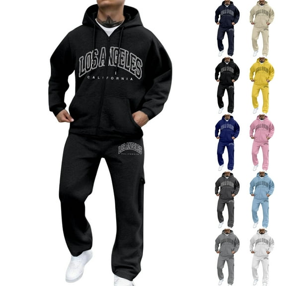 MLQIDK Mens Track Suits 2 Piece Set Winter Workout Gym Fleece Zip up Hoodie and Sweatpants Big and Tall Athletic Sport Tracksuits Jogging Suit Lounge Outfit Dark Gray 3XL