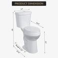 thumbnail image 3 of Two-Piece Round Toilet 21" Extra Tall Height, 12" Rough-In, Powerful 1.28 GPF Siphonic Flush, Quiet Soft Close Seat, Comfort Height Bathroom Toilet for Elderly, Adults & Mobility Support, White, 3 of 6