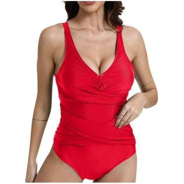 Bocqde Maillot de Bain une Pièce pour Femmes Mode Aguichant Dos Nu Col Rond Monokinis Maillots de Bain Été Extensibles Ajustés Contrôle du Ventre