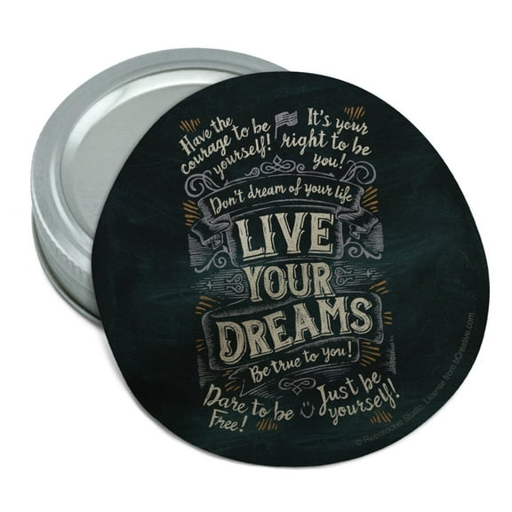 Live Your Dreams Be True to You Believe Inspirational Round Rubber Non-Slip Jar Gripper Lid Opener