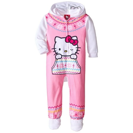Hello Kitty Nightgown - Hello Kitty Little Girls' Hooded Fleece Blanket Sleeper