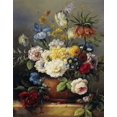 thumbnail image 2 of Roelofs, Wouter 12x14 Black Ornate Wood Framed with Double Matting Museum Art Print Titled - Flower arrangement, 2 of 4