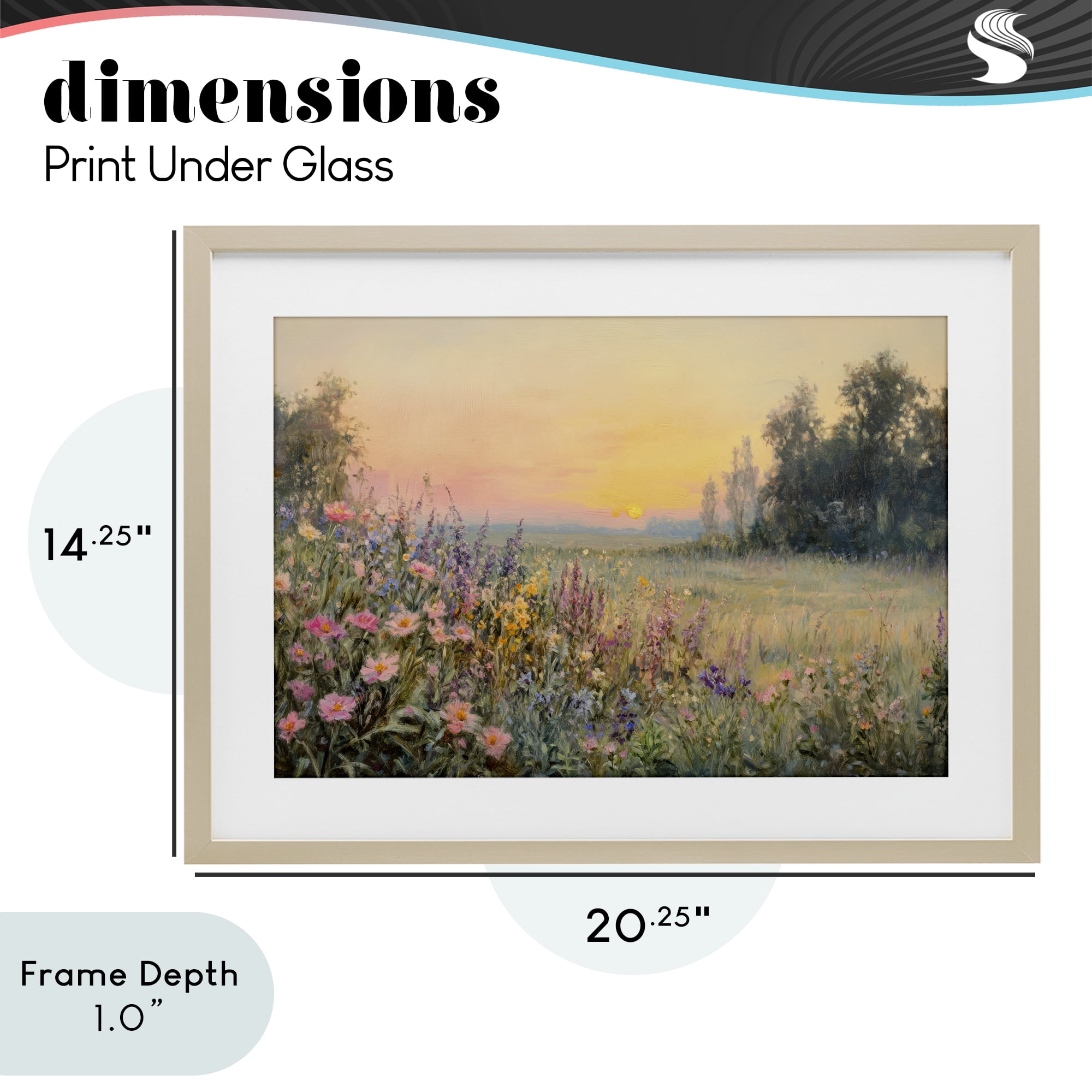 Stupell Industries Serene Twilight Meadow Birch Framed Print Under Glass, design by Petal Prints Design