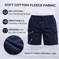 thumbnail image 5 of Yacht & Smith 6 Pack Men’s 5 Pocket Fleece Cargo Shorts, Cotton, Drawstring, Bulk Athletic Lounge Shorts, Navy, Size Large, 5 of 7