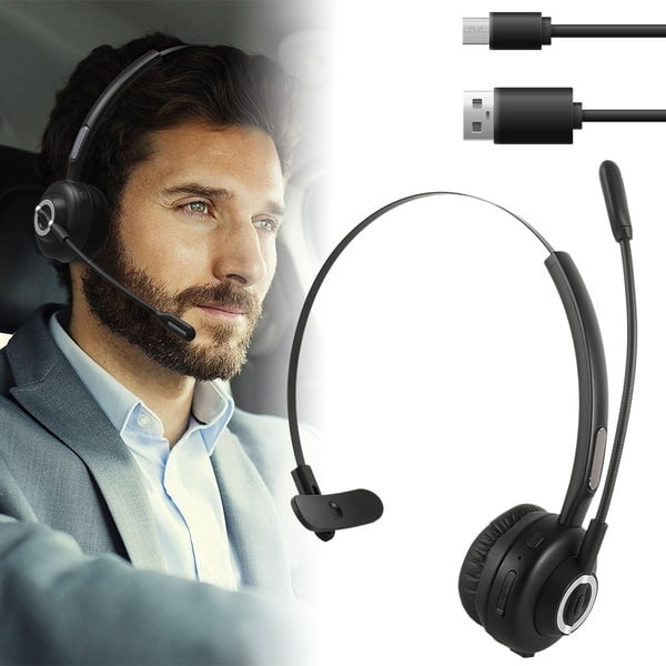 2 Styles Truck Driver Bluetooth Headset, Hands Free Phone Headset with