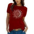 thumbnail image 1 of T-Shirt Vintage Imprimé Décontracté Foncé pour Femmes T-Shirt à Manches Courtes Ensemble Rond Chemise Col Haut Blouse, 1 of 5