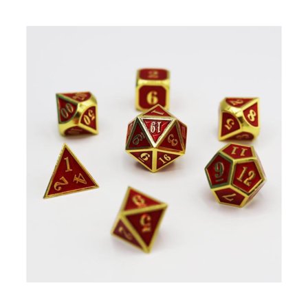 Foam Brain Games Poly Set - Ruby w/Gold (7) New