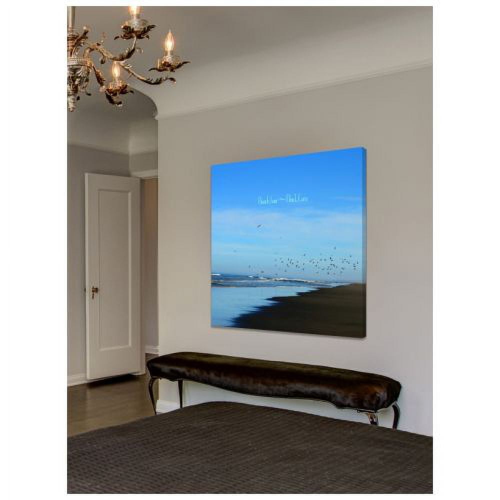 "Beach Hair Text" Painting Print on Wrapped Canvas