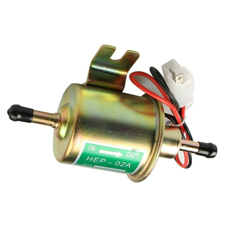 Carbole 12V Universal Electric Fuel Pump Inline 4-7 Psi-Low Pressure, Size: 5.9 x 3.9 x 3.5, Gold
