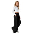 thumbnail image 2 of Ruyang Girls Wide Leg Cargo Sweatpants Kids Baggy Casual Elastic Waist Track Sweat Pants with Pockets Y2k Hip Hop Skater Streetwear, 2 of 9