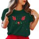 thumbnail image 1 of Gibobby Camisa navideña mujer Camiseta de manga corta con cuello redondo y estampado de Navidad para mujer(Verde,G), 1 of 5