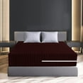 thumbnail image 3 of 100% Egyptian Cotton L Shape Zipper Mattress Cover, 800 TC, 24 Inch Deep Pocket Twin XL Size (39x80), Stripe Wine, 3 of 6