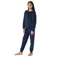 thumbnail image 3 of SCHIESSER pijama de niña, largo - Adolescentes, terciopelo, conjunto de pijama Azul oscuro 140, 3 of 5