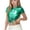 Green#1, variant on Girls Solid Color Short Sleeve T-Shirt Sequin Carnival Party Performance Top for Festive Wear Special Events Comfort Fit Round Neck Glitter T-Shirt(Gold#1,7-8 Years)