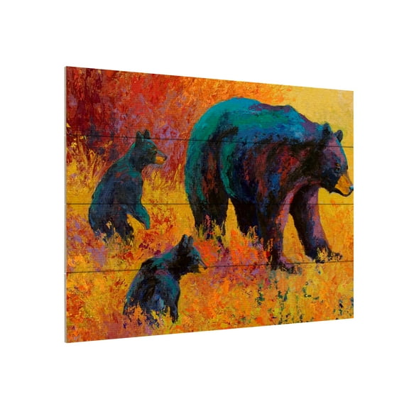 Marion Rose 'Double Trouble Black Bear' Wood Slat Art