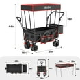 thumbnail image 5 of GVDV Collapsible Wagon Cart with Removable Canopy, Foldable Utility Cart with All-terrain Wheels, Versatile Folding Wagon for Kids, Grocery, Shopping and Camping, Black, 5 of 8