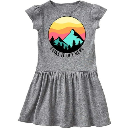 

Inktastic I Like it Out Here Mountains at Sunset Gift Toddler Girl Dress