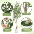 thumbnail image 3 of Artificial Olive Tree with White Planter and Fruit，6ft Indoor Faux Tree，Realistic Artificial Plants Outdoor Tree for Home Living Room Porch Decoration，1pcs, 3 of 9