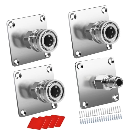 Stainless Steel Wall-Mounted Pressure Washer Rack with Quick-Connect & Foam Holder